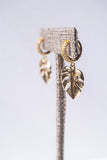 Fancy Monstera Huggie Earrings