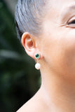 Emerald Glow Pearl Studs