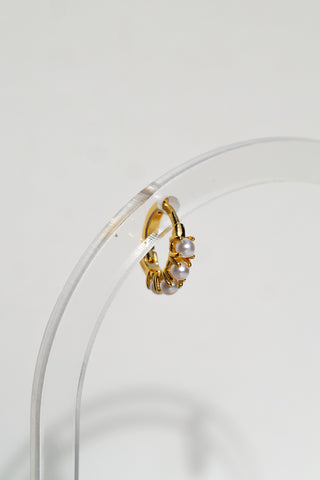 Tiny Pearl Hoop Huggies