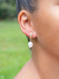 Ocean Mist Pearl Huggie Earrings