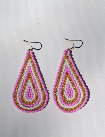 Love bomb beaded earrings