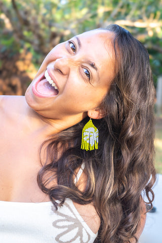 Monstera Magic drop earrings