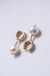 Ocean Mist Pearl Huggie Earrings