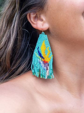 Hawaiian Bird’s of Paradise bloom earrings