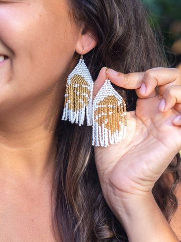 Monstera Magic drop earrings
