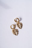 Fancy Monstera Huggie Earrings