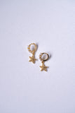 The best pair ever - Dainty Pearl and Star Fish combo Huggie