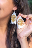 Monstera Magic drop earrings