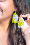 Monstera Magic drop earrings