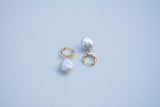 Twisted Fresh Water Pearl Huggies