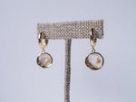 Moon Mother of Pearl Huggie